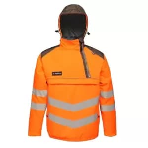 Regatta Mens Tactical Hi Vis Waterproof Reflective Overhead Bomber Jacket (M) (Orange/Grey)