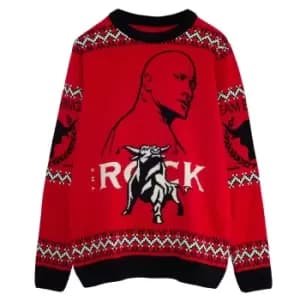 WWE Mens Team Bring It The Rock Knitted Jumper (XXL) (Red)
