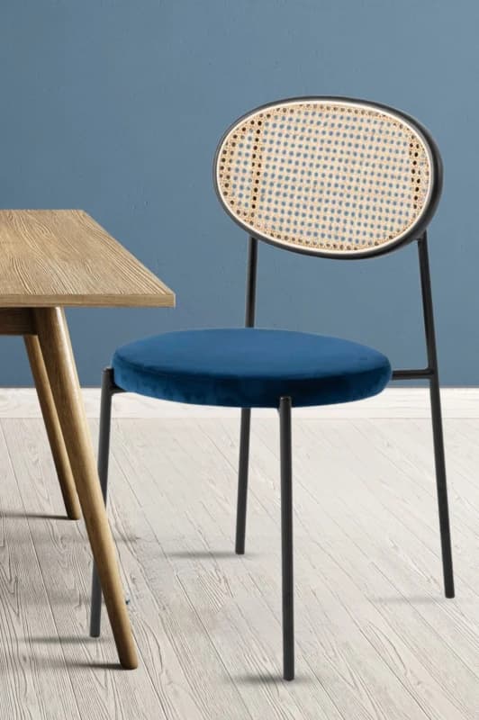 Fusion Living Fusion Living Paris Dining Chair in Navy Navy One Size Unisex 5056409317213