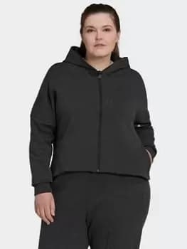 adidas Mission Victory Slim Fit Full-Zip Hoodie (Plus Size), Black, Size 2X, Women
