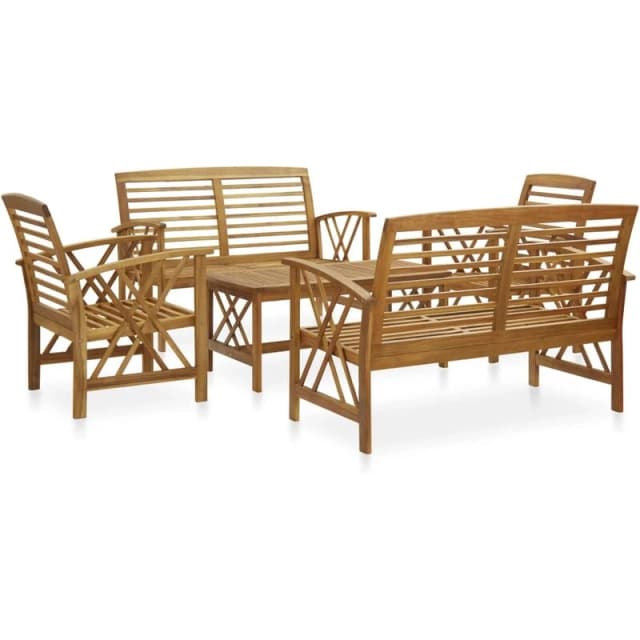 VIDAXL 5 Piece Garden Lounge Set Solid Acacia Wood vidaXL 8720286207642
