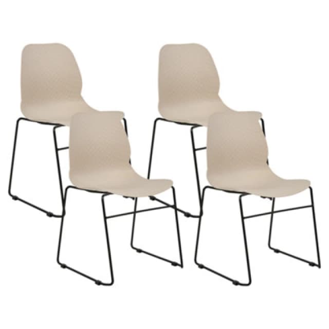 Beliani Set Of 4 Conference Chairs Panora Beige