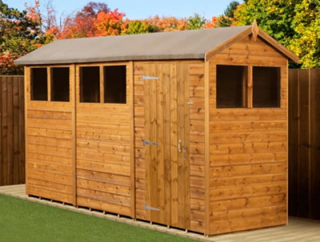Empire Sheds Empire Modular Apex 4X12 Dipped Treated Tongue And Groove Wooden Garden Shed Windows (4' X 12' / 4ft X 12ft) (4X12)