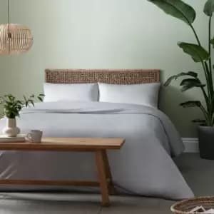So Soft Jersey Plain Dyed Duvet Cover Set, Silver, Double - Catherine Lansfield