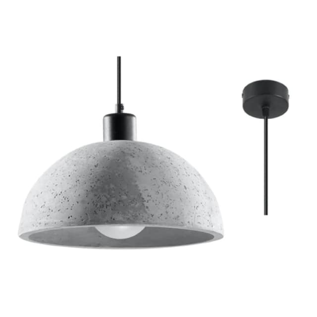 Pablito Dome Pendant Light Grey E27