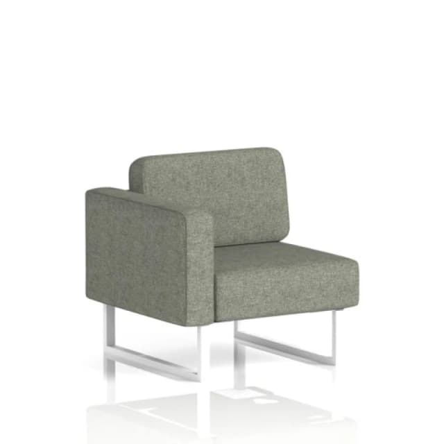 Brixworth Modular Seating Right Unit with White in Rivet Fabric - Vitreous