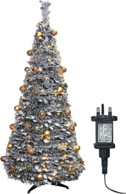 Xmas Haus 2.1M Pre-Lit 200Ww LED Pop Up Gold Decor Xmas Tree