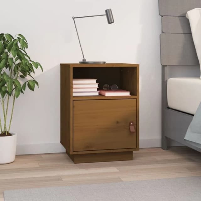 VIDAXL Bedside Cabinet Honey Brown 40x34x55cm Solid Wood Pine Vidaxl 8720287204060