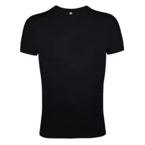SOLS Mens Regent Slim Fit Short Sleeve T-Shirt (M) (Deep Black)