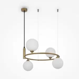 Maytoni Ring Modern 4 Light Globe Pendant Ceiling Light Brass G9