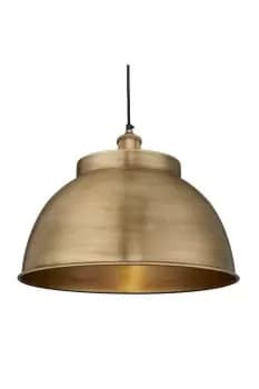 Brooklyn Dome Pendant, 17 Inch, Brass, Brass Holder