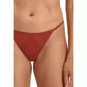 Puma Ribbed Tanga Bikini Bottom Brown Lrg / 12-14