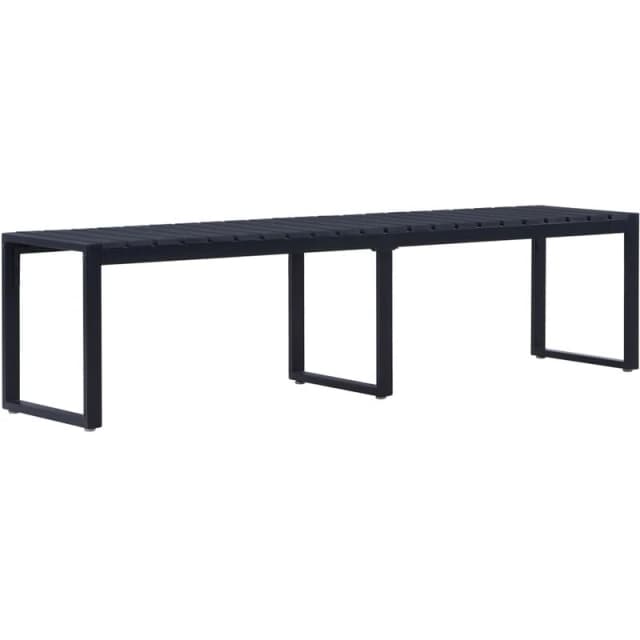 VIDAXL Garden Bench 180cm ps Board Black Vidaxl 8719883872445