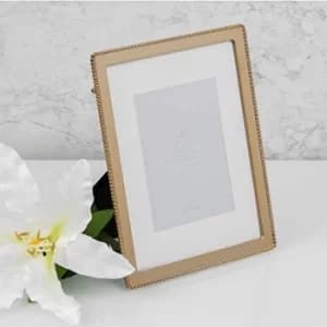5" x 7" (3" x 5" Mount) Elegance Gold Finish Beaded Frame
