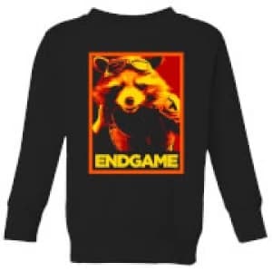 Avengers Endgame Rocket Poster Kids Sweatshirt - Black - 11-12 Years