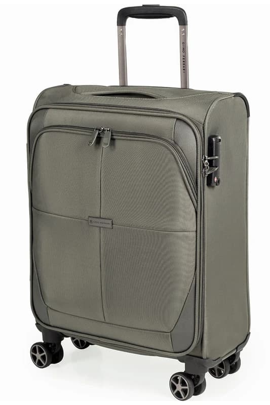 Gino Ferrari Omis Premium 22" Lightweight Soft Shell Suitcase Wheels Cabin Luggage in Green Size: Small Green Unisex Small