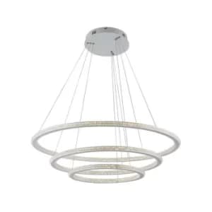 Fan Europe BRYANT LED 3 Ring Pendant Ceiling Light White 6840lm 3000K 80x2+40x2cm