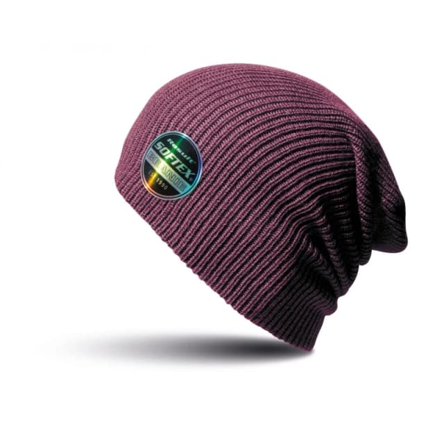 Result Result Men Winter Essentials Core Softex Beanie Hat in Burgundy Burgundy One Size Male 5057080699629