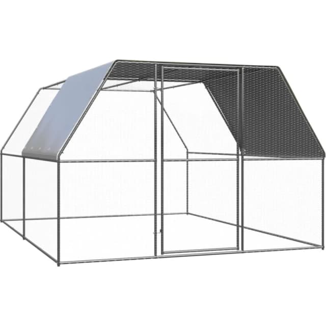 VIDAXL Outdoor Chicken Cage 3x4x2 m Galvanised Steel Vidaxl 8720286764725