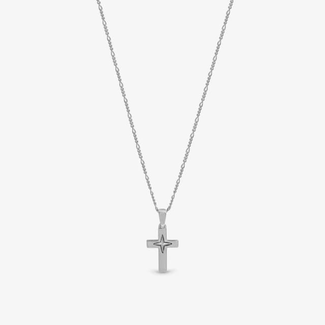 Inicio Sterling Silver Plated Cross Pendant - Gift Pouch Silver female One Size