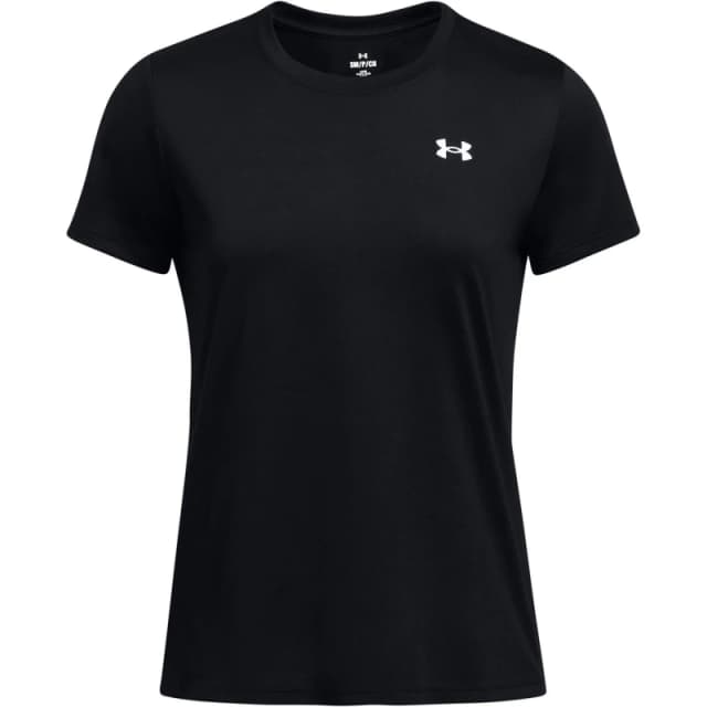 Under Armour Womens Tech Solid Short Sleeve Performance Gym Top Black/White female 14 (L)