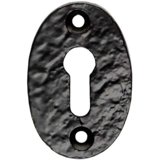 Loops Oval Shaped Escutcheon Lock Profile 49 x 32.5mm Black Antique Keyhole Cover Black unisex