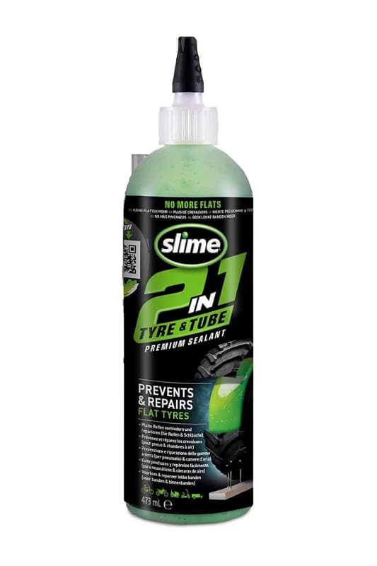 Slime Tyre & Tube 'Sealant' 2 in 1 Works with Tube or Tubeless, 473ml in Green Green Unisex