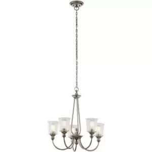 Loops - 5 Bulb Chandelier Hanging Pendant LIght Classic Pewter LED E27 60W Bulb
