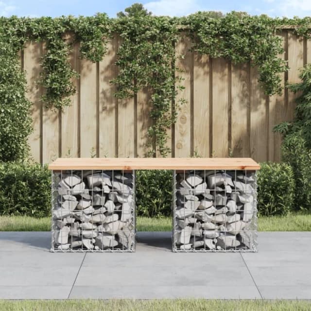 vidaXL Garden Bench Gabion Design 103x44x42cm Solid Wood Pine, Brown 834338