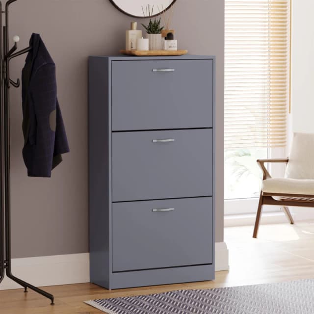 Lassic Vida Designs 3 Drawer Shoe Cabinet Grey unisex 3 Drawer