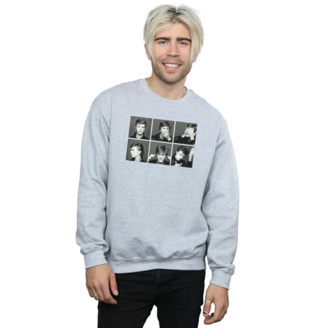 David Bowie David Bowie Men Photo Collage Sweatshirt in Grey Size: Small Grey S Male 5057981575664