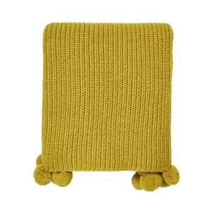Helena Springfield Laila/Clara Knitted Throw, Green & Ink
