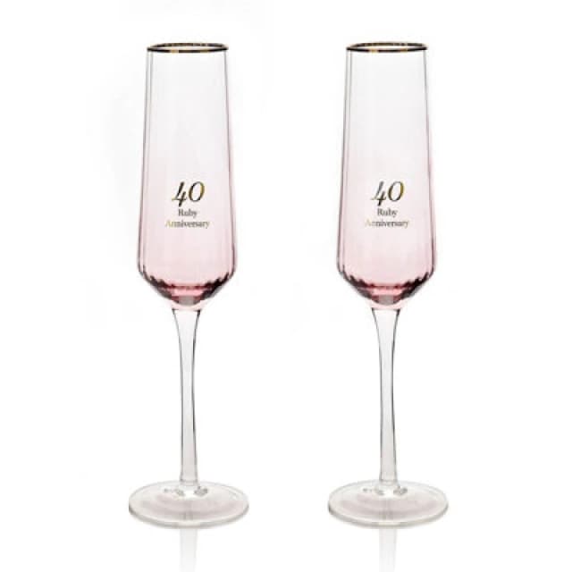 Amore by Juliana Amore by Juliana Set of 2 40th Anniversary Flute Glasses
