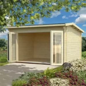 Palmako Ines 4.2m x 3.3m Log Cabin Garden Office (44mm)