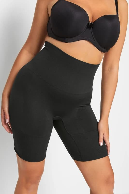 Yours Womens Seamless Control Shorts in Black Size: 22-24 Black Female 22-24