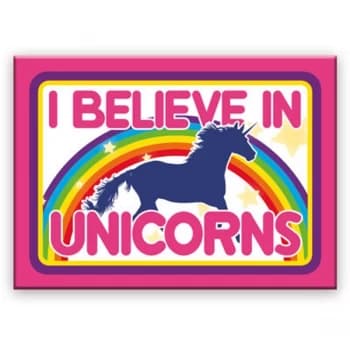 Unicorns I Believe Flat Magnet