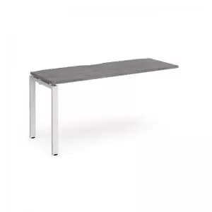 Adapt add on unit single 1600mm x 600mm - white frame and grey oak top