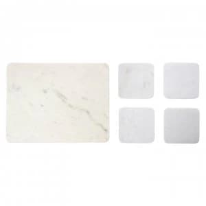 Hotel Collection Marble Coaster Set - White Marble