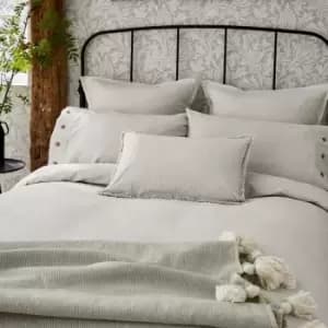 William Morris Pure Linen Cotton Double Duvet Cover, Silver
