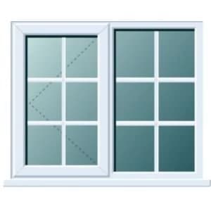 White PVCu LH Side hung with fixed lite LH Window H970mm W1190mm