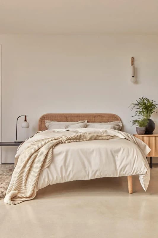 Christy CHRISTY 400TC Luxury Cotton Sateen Plain Dye Duvet Cover Sets in Cream Size: Super King Cream Super King Unisex 5055110990500