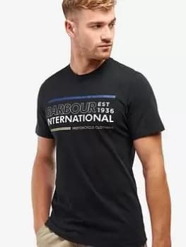 Barbour International Trinity Large Logo T-Shirt - Black, Size 2XL, Men