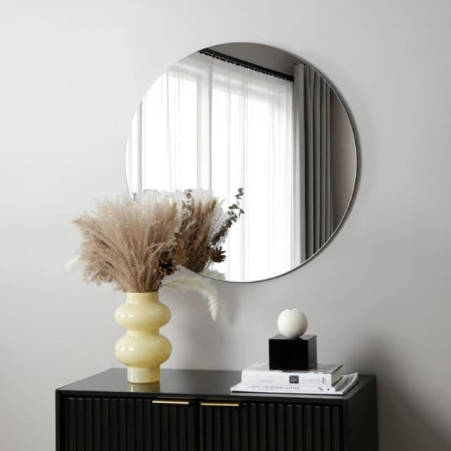 Home Garden Direct Levico Frameless Round Wall Mirror 70x70cm in Clear Size: 70x70cm Clear Unisex 70x70 cm