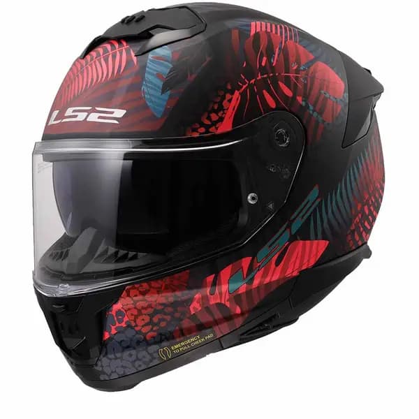 LS2 FF808 Stream II Jungle Matt Black Pink Blue Full Face Helmet Size XS