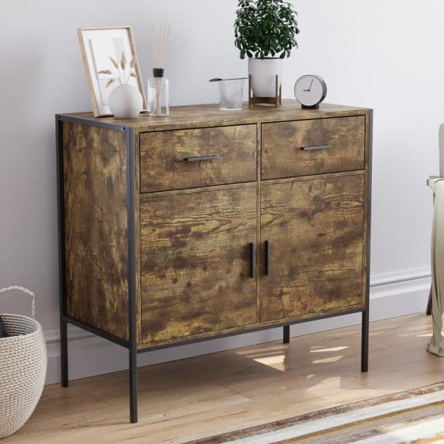 Lassic Vida Designs Brooklyn 2 Door 2 Drawer Sideboard Dark Wood unisex One Size