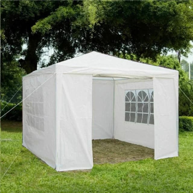 Gr8 Garden Blue Gazebo With Sides Garden Marquee Tent 3x3m White