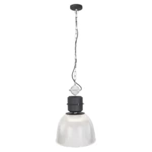 Clearvoyant Dome Pendant Ceiling Lights Transparent Machined, Black Matt, Metal