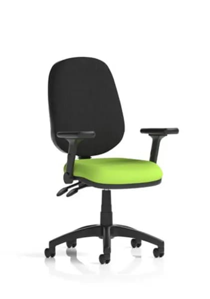 Eclipse Eclipse Plus II Lever Task Operator Chair Bespoke Colour Seat Myrrh Green With Height Adjustable And Folding Arms KCUP1735