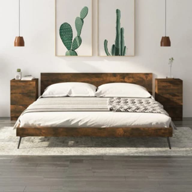 Vidaxl Bedside Cabinets 2 Pcs Smoked Oak 40X36X65 Cm, Brown 817052