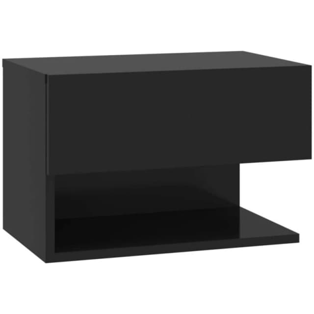 VIDAXL Wall-mounted Bedside Cabinet Black vidaXL 8720286963982